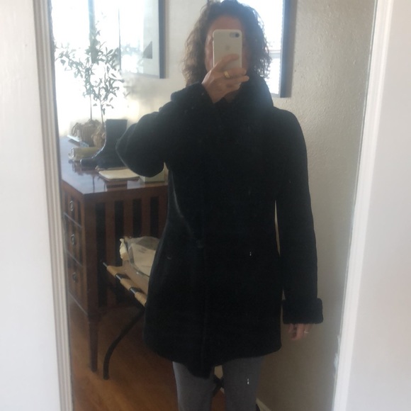 Blue Duck Black Shearling Coat - Picture 10 of 12